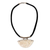 Leather pendant necklace, 'Ocean Wave' - Unique Leather and Cow Bone Necklace (image 2e) thumbail