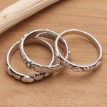 Sterling silver rings, 'Silver Loves' (set of 3) - Sterling Silver Stacking Rings (Set of 3)