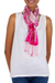 Silk batik scarf, 'Pink Fantasy' - Hand Crafted Batik Silk Patterned Scarf from Indonesia
