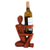 Wood wine bottle holder, 'The Invitation' - Hand Carved Wood Wine Bottle Holder thumbail