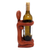 Wood wine bottle holder, 'The Offering' - Hand Carved Suar Wood Wine Bottle Holder (image 2f) thumbail