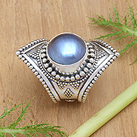 Cultured pearl cocktail ring, 'Faithful'