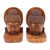 Wood bookends, 'Quiet Buddha' (pair) - Carved Buddha Wood Bookends (image 2d) thumbail