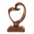 Wood statuette, 'Heart Bond' - Romantic Wood Sculpture (image 2a) thumbail