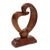 Wood statuette, 'Heart Bond' - Romantic Wood Sculpture (image 2b) thumbail