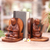 Wood bookends, 'Buddha's Prayer' (pair) - Praying Buddha Carved Wood Bookends (image 2) thumbail