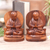 Wood bookends, 'Buddha's Prayer' (pair) - Praying Buddha Carved Wood Bookends (image 2b) thumbail