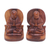 Wood bookends, 'Buddha's Prayer' (pair) - Praying Buddha Carved Wood Bookends