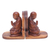 Wood bookends, 'Buddha's Prayer' (pair) - Praying Buddha Carved Wood Bookends (image 2d) thumbail
