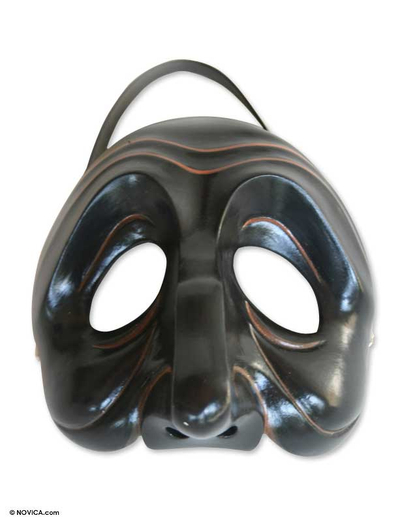 Wood mask, 'Sad Face' - Wood mask