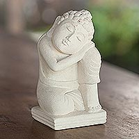 Escultura de arenisca, 'El sueño dichoso de Buda' - Escultura de arenisca