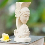 Sandstone sculpture, 'Intimate' - Hand Carved Sandstone Sculpture