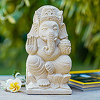 Sandstone sculpture, 'Holy Ganesha' - Sandstone sculpture