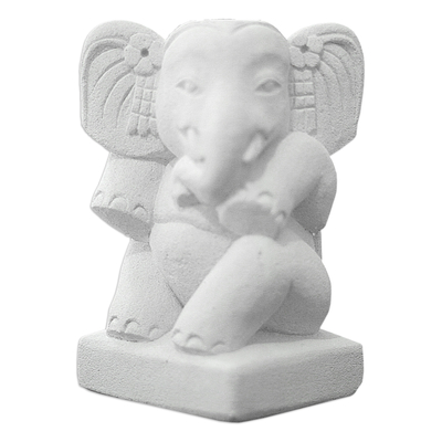 Sandstone sculpture, 'Charming Elephant' - Sandstone sculpture