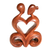 Wood sculpture, 'One Heart' - Handcrafted Romantic Wood Sculpture