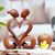 Wood sculpture, 'One Heart' - Handcrafted Romantic Wood Sculpture