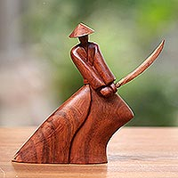 Featured review for Wood sculpture, Indonesian Samurai