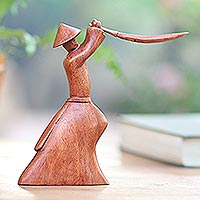 Escultura en madera, 'Estrategia Samurai' - Escultura en madera