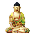 Wood statuette, 'Buddha's Teachings' - Wood statuette