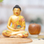 Wood statuette, 'Buddha in Meditation' - Hand Made Wood Sculpture (image 2j) thumbail