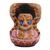 Wood statuette, 'Buddha at One with Nature' - Hand Painted Crocodile Wood Sculpture thumbail