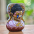 Wood statuette, 'Buddha at One with Nature' - Hand Painted Crocodile Wood Sculpture (image 2b) thumbail