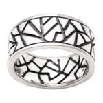 Sterling silver ring, 'Puzzle' - Hand Made Modern Sterling Silver Band Ring