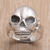 Men's sterling silver ring, 'Lunar Skull' - Men's Artisan Crafted Silver Ring (image 2) thumbail
