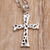 Men's sterling silver cross necklace, 'Celestial Light' - Men's Sterling Silver Cross Necklace (image 2) thumbail