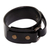 Men's leather wristband bracelet, 'Bold Black' - Men's Studded Leather Wristband Bracelet (image p160237) thumbail