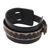 Men's leather wristband bracelet, 'Coal Trendsetter' - Men's Handmade Leather Wristband Bracelet (image 2b) thumbail