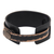 Men's leather wristband bracelet, 'Coal Trendsetter' - Men's Handmade Leather Wristband Bracelet (image 2c) thumbail