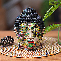 Máscara de madera, 'Buda en la naturaleza' - Máscara de madera