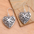 Sterling silver heart earrings, 'Romance Blossoms' - Heart Shaped Sterling Silver Dangle Earrings (image 2b) thumbail