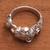 Garnet cocktail ring, 'Silver Tiger' - Fair Trade Sterling Silver Band Ring (image 2b) thumbail