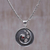 Garnet pendant necklace, 'Morning Surf' - Sterling Silver and Garnet Pendant Necklace thumbail