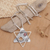 Garnet pendant necklace, 'Triangles' - Modern Sterling Silver and Garnet Pendant Necklace (image 2) thumbail