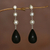Aretes colgantes de perlas cultivadas y ébano - Pendientes colgantes de madera de ébano y perlas