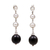Cultured pearl and ebony dangle earrings, 'Opportunity' - Cultured pearl and ebony dangle earrings