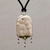 Pearl and peridot pendant necklace, 'Queen of Eagles' - Indonesian Peridot and Bone Pendant Necklace (image 2) thumbail