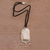 Pearl and peridot pendant necklace, 'Queen of Eagles' - Indonesian Peridot and Bone Pendant Necklace (image 2b) thumbail