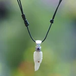 Amethyst men's necklace, 'Brave Eagle' - Men's Sterling Silver and Amethyst Bird Necklace