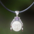 Pearl and amethyst pendant necklace, 'Sleeping Beauty' - Sterling Silver Amethyst and Cow Bone Necklace thumbail