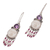 Cultured pearl and amethyst chandelier earrings, 'Dreams' - Cultured Pearl and Amethyst Sterling Silver Earrings (image 2c) thumbail