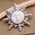 Sterling silver brooch pin, 'Smiling Moon' - Carved Bone Sterling Silver Brooch Pin thumbail