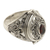 Garnet solitaire locket ring, 'Secret Love' - Handcrafted Sterling Silver and Garnet Locket Ring thumbail