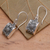 Sterling silver dangle earrings, 'Paradise Square' - Sterling silver dangle earrings (image 2) thumbail