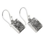 Sterling silver dangle earrings, 'Paradise Square' - Sterling silver dangle earrings