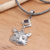 Garnet pendant necklace, 'Cat's Passion' - Sterling Silver and Garnet Pendant Necklace thumbail