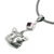Garnet pendant necklace, 'Cat's Passion' - Sterling Silver and Garnet Pendant Necklace thumbail